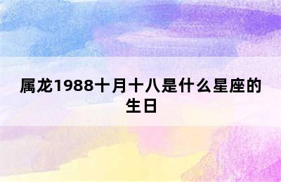 属龙1988十月十八是什么星座的生日