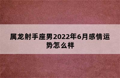 属龙射手座男2022年6月感情运势怎么样