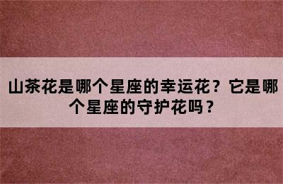 山茶花是哪个星座的幸运花？它是哪个星座的守护花吗？