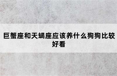 巨蟹座和天蝎座应该养什么狗狗比较好看