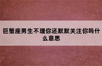 巨蟹座男生不理你还默默关注你吗什么意思