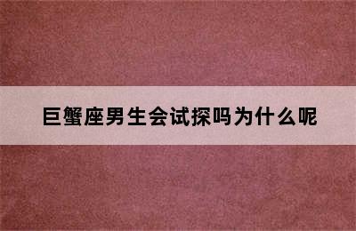 巨蟹座男生会试探吗为什么呢