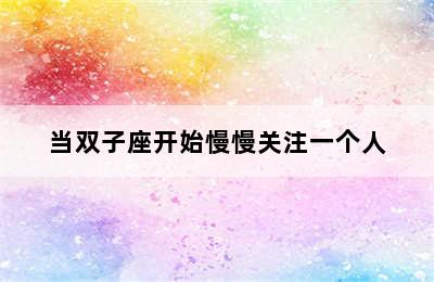 当双子座开始慢慢关注一个人