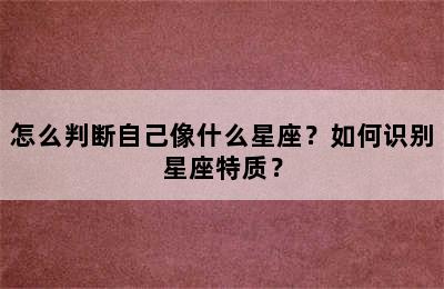 怎么判断自己像什么星座？如何识别星座特质？