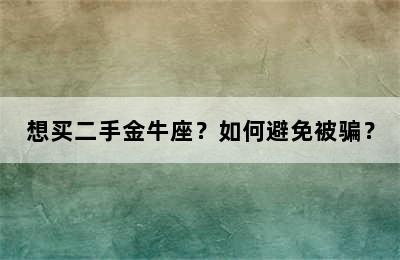 想买二手金牛座？如何避免被骗？