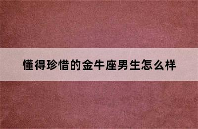 懂得珍惜的金牛座男生怎么样