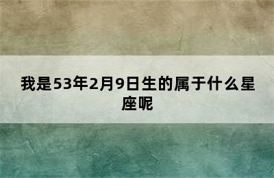 我是53年2月9日生的属于什么星座呢