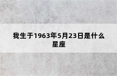 我生于1963年5月23日是什么星座