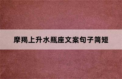 摩羯上升水瓶座文案句子简短