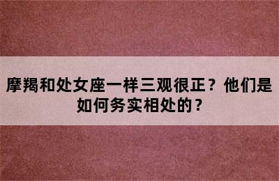摩羯和处女座一样三观很正？他们是如何务实相处的？
