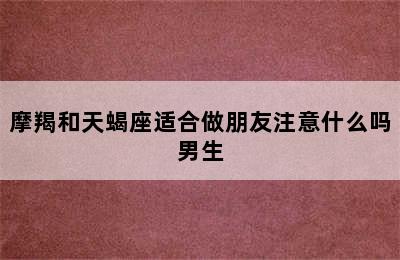 摩羯和天蝎座适合做朋友注意什么吗男生