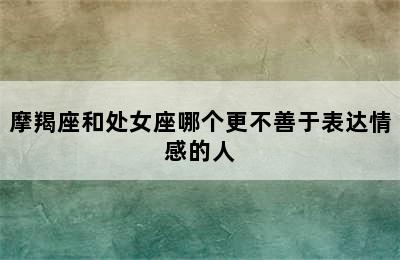 摩羯座和处女座哪个更不善于表达情感的人