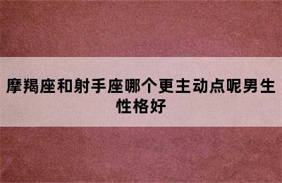 摩羯座和射手座哪个更主动点呢男生性格好