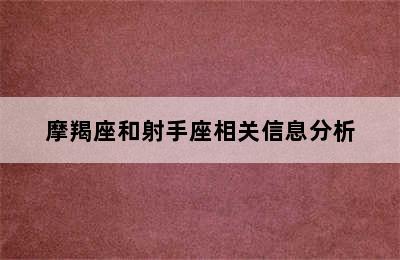 摩羯座和射手座相关信息分析