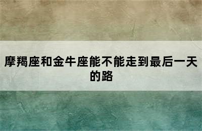 摩羯座和金牛座能不能走到最后一天的路