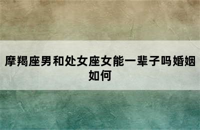 摩羯座男和处女座女能一辈子吗婚姻如何