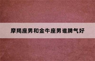 摩羯座男和金牛座男谁脾气好