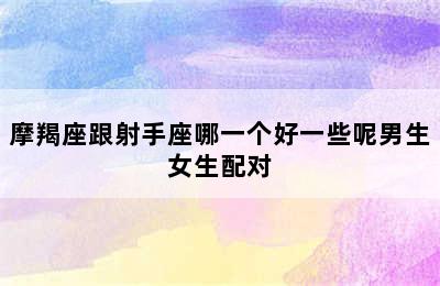 摩羯座跟射手座哪一个好一些呢男生女生配对