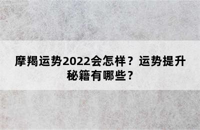摩羯运势2022会怎样？运势提升秘籍有哪些？