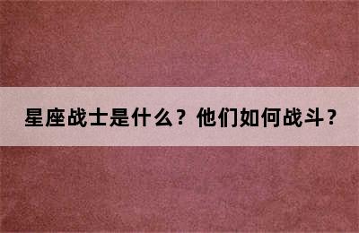星座战士是什么？他们如何战斗？