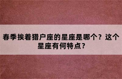春季挨着猎户座的星座是哪个？这个星座有何特点？