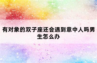 有对象的双子座还会遇到意中人吗男生怎么办