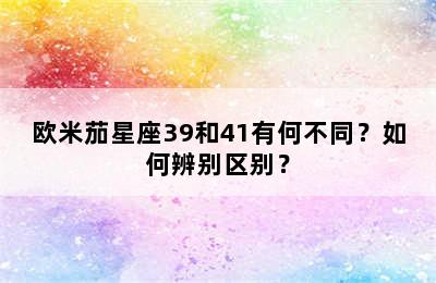 欧米茄星座39和41有何不同？如何辨别区别？