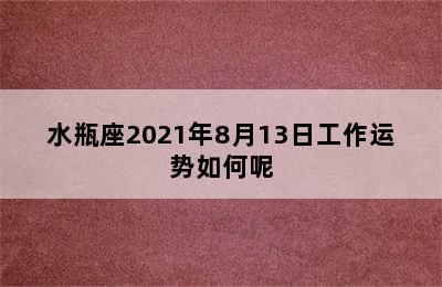 水瓶座2021年8月13日工作运势如何呢