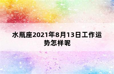 水瓶座2021年8月13日工作运势怎样呢