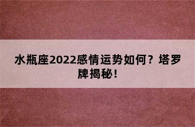 水瓶座2022感情运势如何？塔罗牌揭秘！