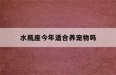 水瓶座今年适合养宠物吗