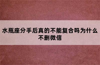 水瓶座分手后真的不能复合吗为什么不删微信