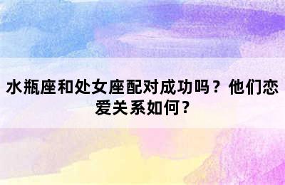 水瓶座和处女座配对成功吗？他们恋爱关系如何？