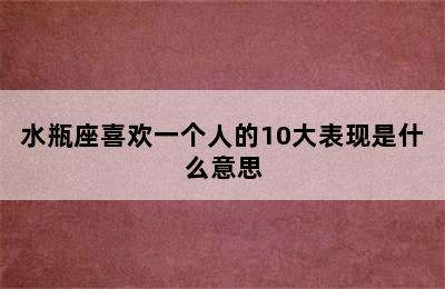 水瓶座喜欢一个人的10大表现是什么意思