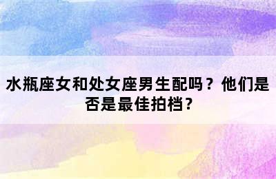 水瓶座女和处女座男生配吗？他们是否是最佳拍档？