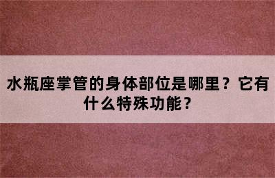 水瓶座掌管的身体部位是哪里？它有什么特殊功能？