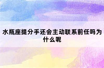 水瓶座提分手还会主动联系前任吗为什么呢