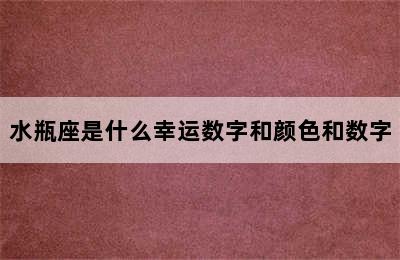 水瓶座是什么幸运数字和颜色和数字