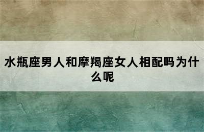 水瓶座男人和摩羯座女人相配吗为什么呢