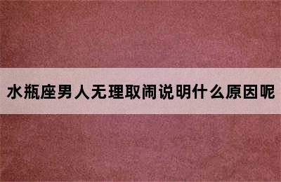 水瓶座男人无理取闹说明什么原因呢