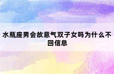 水瓶座男会故意气双子女吗为什么不回信息