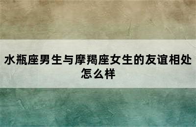 水瓶座男生与摩羯座女生的友谊相处怎么样