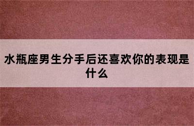 水瓶座男生分手后还喜欢你的表现是什么