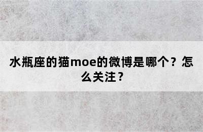 水瓶座的猫moe的微博是哪个？怎么关注？