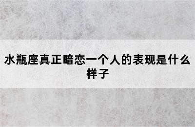 水瓶座真正暗恋一个人的表现是什么样子