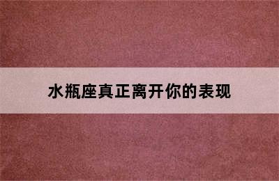 水瓶座真正离开你的表现