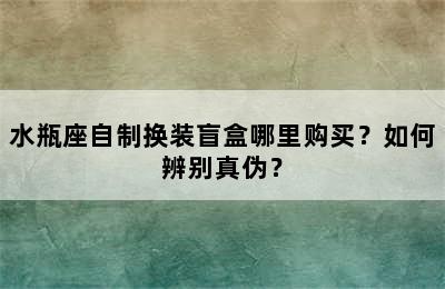 水瓶座自制换装盲盒哪里购买？如何辨别真伪？