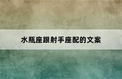 水瓶座跟射手座配的文案