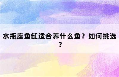 水瓶座鱼缸适合养什么鱼？如何挑选？