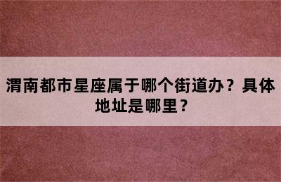 渭南都市星座属于哪个街道办？具体地址是哪里？